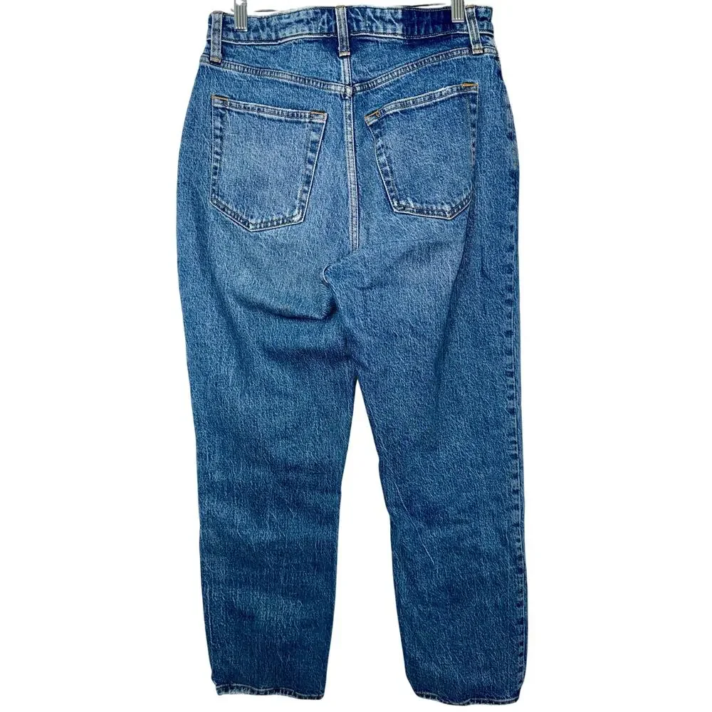 Abercrombie & Fitch Curve Love Dad High Rise Blue Denim Jeans Size 28 6 S Short